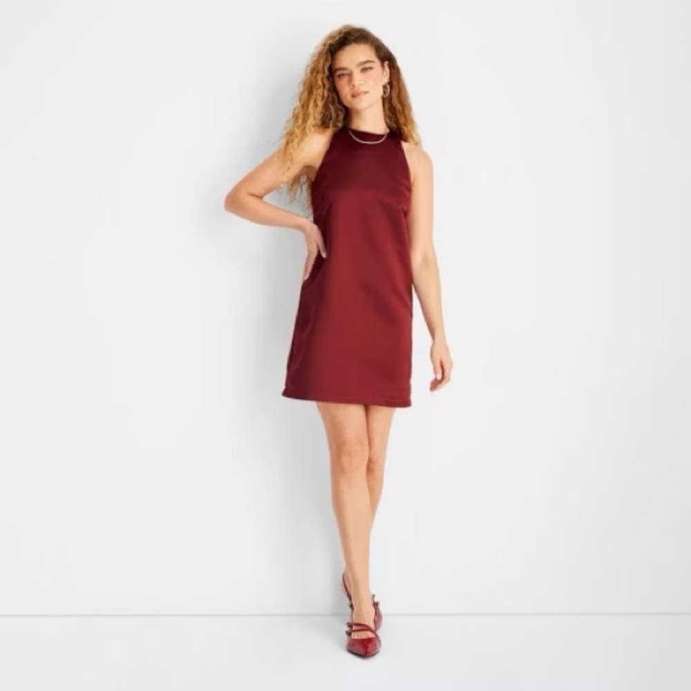Elegant Burgundy Sleeveless Dress